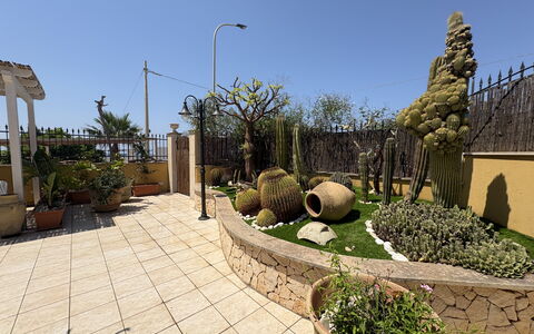 Villa Magda: Bloempot, Tuin, Landscaping, Flagstone, Kamerplant, Binnenplaats, Werf, Schaduw, Gang