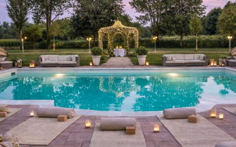 Relais Villa Mirandola: Zwembad, Toevlucht, Waterpartij, Tuin, Buitenmeubels, Eco Hotel, Vrije Tijd, Landschap Verlichting, Binnenplaats, Landscaping