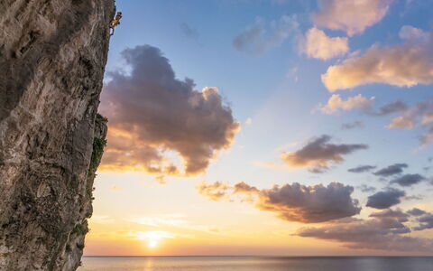 Cala Isulidda: Lucht, Blauw, Wolk, Water, Horizon,  Felsen\, Zee, Zonsondergang, Schoonheid, Kust En Oceanic Landvormen