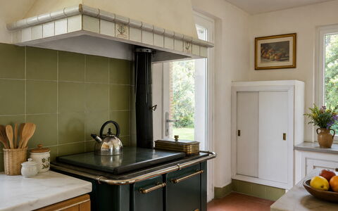 Casa Mancini, Holiday Villa, San Galgano: Toestel Van De Keuken, Keuken, Interieur Ontwerp, Countertop, Cabinetry, Verlichting, Fornuis, Flooring, Huis, Meubilair