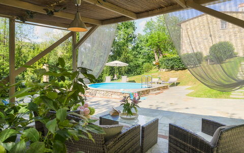 Ai Due Cuori 4: Meubilair, Zwembad, Buitenmeubels, Stoel, Toevlucht, Schaduw, Eco Hotel, Paraplu, Backyard, Tuin