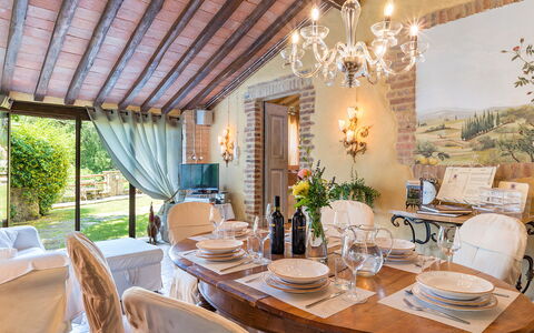 Borgo Paradiso 4+2: Meubilair, Interieur Ontwerp, Tafel, Stoel, Verlichting, Huis, Keuken En Eettafel, Plafond, Eetkamer, Kamer