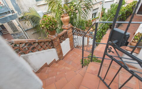 Attico Giafari 6: Leuning, Trap, Baluster, Balkon, Ijzer, Metaal, Bloempot, Kamerplant, Beits, Hek