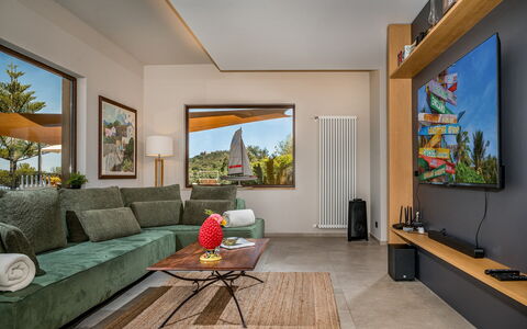 Villa Provenza 12+4: Meubilair, Bankstel, Interieur Ontwerp, Woonkamer, Hout, Flooring, Televisie, Huis, Verdieping, Tafel