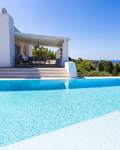 Villa Calypso 8: Blauw, Zwembad, Samengesteld Materiaal, Toevlucht, Schaduw, Eco Hotel, Villa, Tegel, Tropen, Hotel