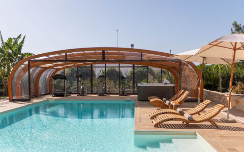 Villa i Mori 4: Zwembad, Architectuur, Toevlucht, Samengesteld Materiaal, Schaduw, Eco Hotel, Buitenmeubels, Outdoor Structuur, Tuin, Landgoed