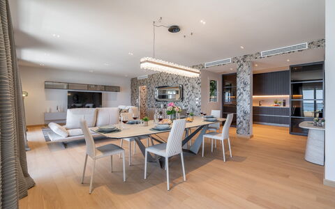 Dimora Mareblu 6: Meubilair, Interieur Ontwerp, Flooring, Verdieping, Plafond, Hout, Stoel, Keuken En Eettafel, Tafel, Eetkamer