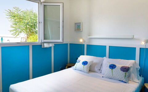 Casetta del Pescatore 4: Blauw, Interieur Ontwerp, Meubilair, Linens, Kamer, Slaapkamer, Bedding, Laken, Bed, Verf