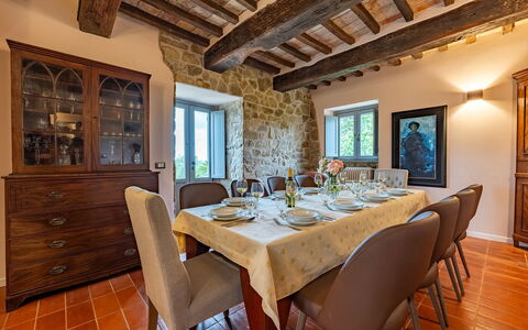 Tenuta Santa Cristina 10: Meubilair, Interieur Ontwerp, Muur, Flooring, Tafel, Hout, Stoel, Eetkamer, Keuken En Eettafel, Plafond