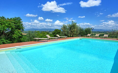 Villa Ulivi: Water, Lucht, Wolk, Zwembad, Blauw, Azure, Rechthoek, Schaduw, Fabriek, Gras