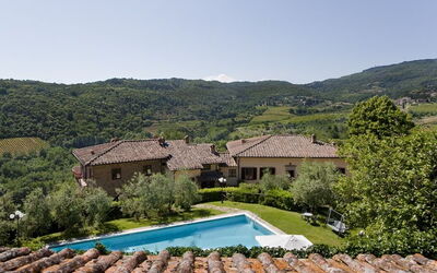 Panorama with pool and apartments