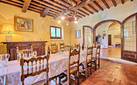 Villa Campogialli: Eigendom, Kamer, Gebouw, Eetkamer, Restaurant, Onroerend Goed, Plafond, Interieur Ontwerp, Meubilair, Landgoed