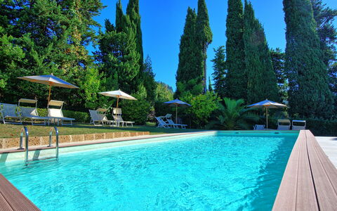 Villa Camaiore: Zwembad, Eigendom, Vrije Tijd, Vakantie, Onroerend Goed, Water, Toevlucht, Boom, Landgoed, Huis