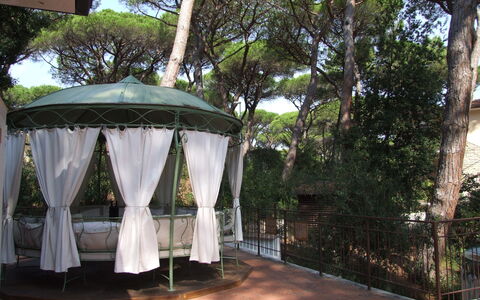Villa Pineta: Prieel, Paviljoen, Canopy, Schaduw, Boom, Tent, Gebouw, Outdoor Structuur